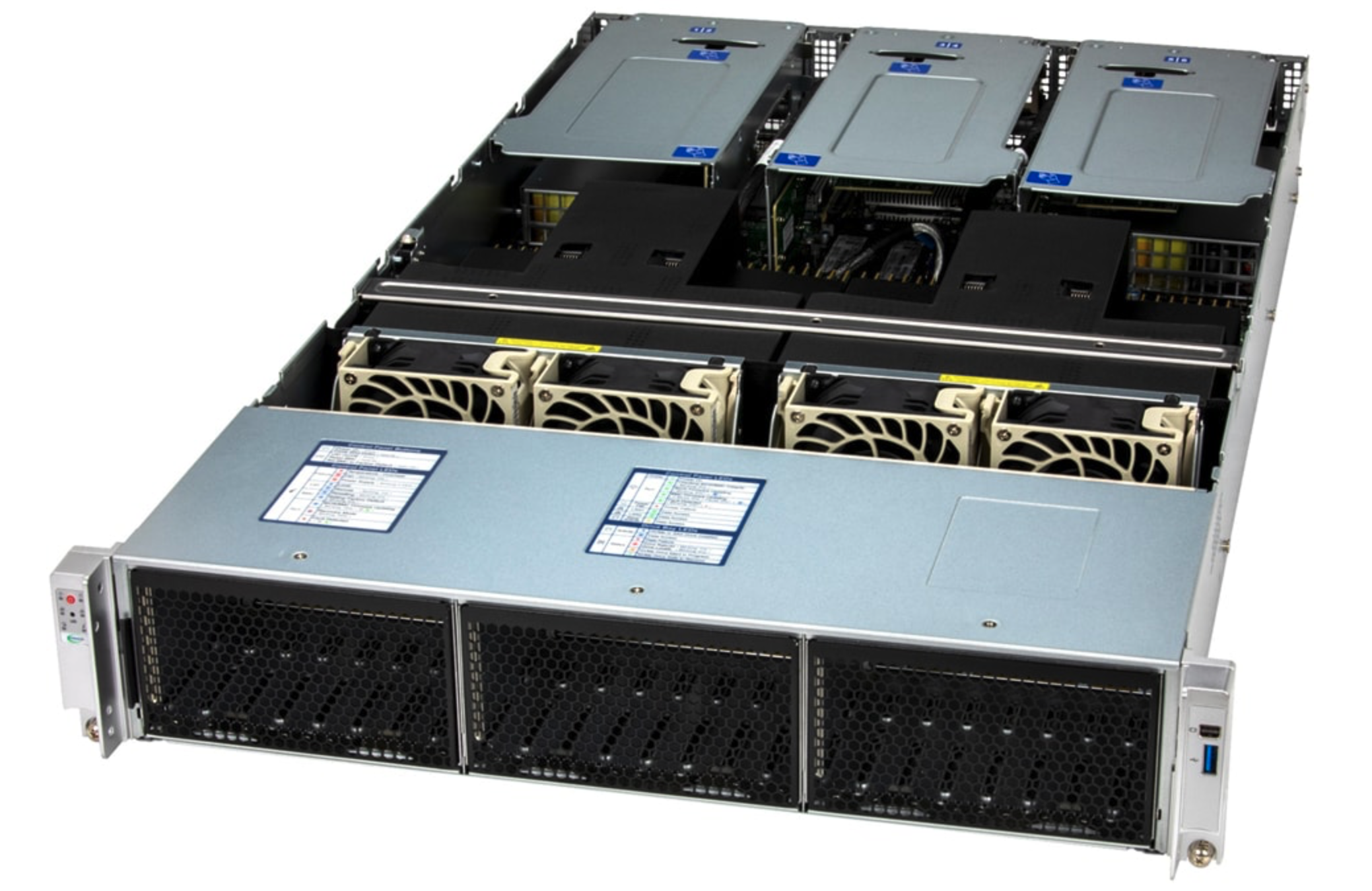 Supermicro X14 2U CloudDC — dual-socket Xeon 6730P chassis with two NVIDIA RTX Pro 6000 Blackwell GPUs