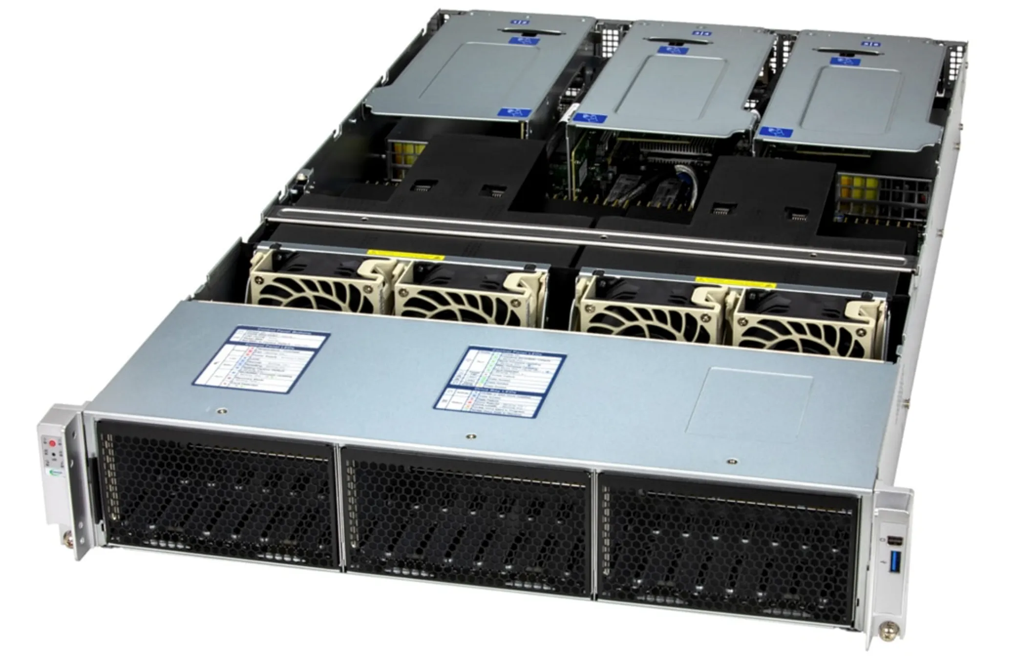 Supermicro X14 2U CloudDC — dual-socket Xeon 6730P chassis with two NVIDIA RTX Pro 6000 Blackwell GPUs